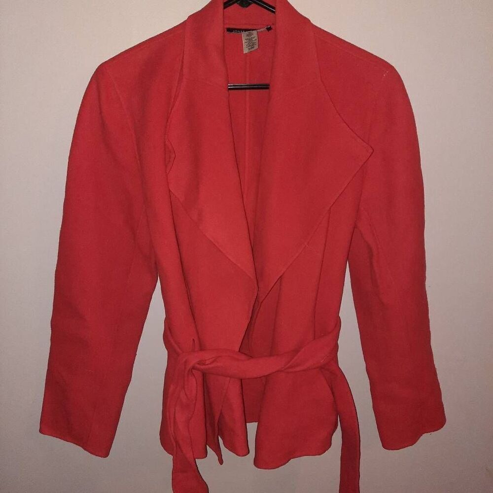 Womens Red Wool Pea Coat Size Medium
